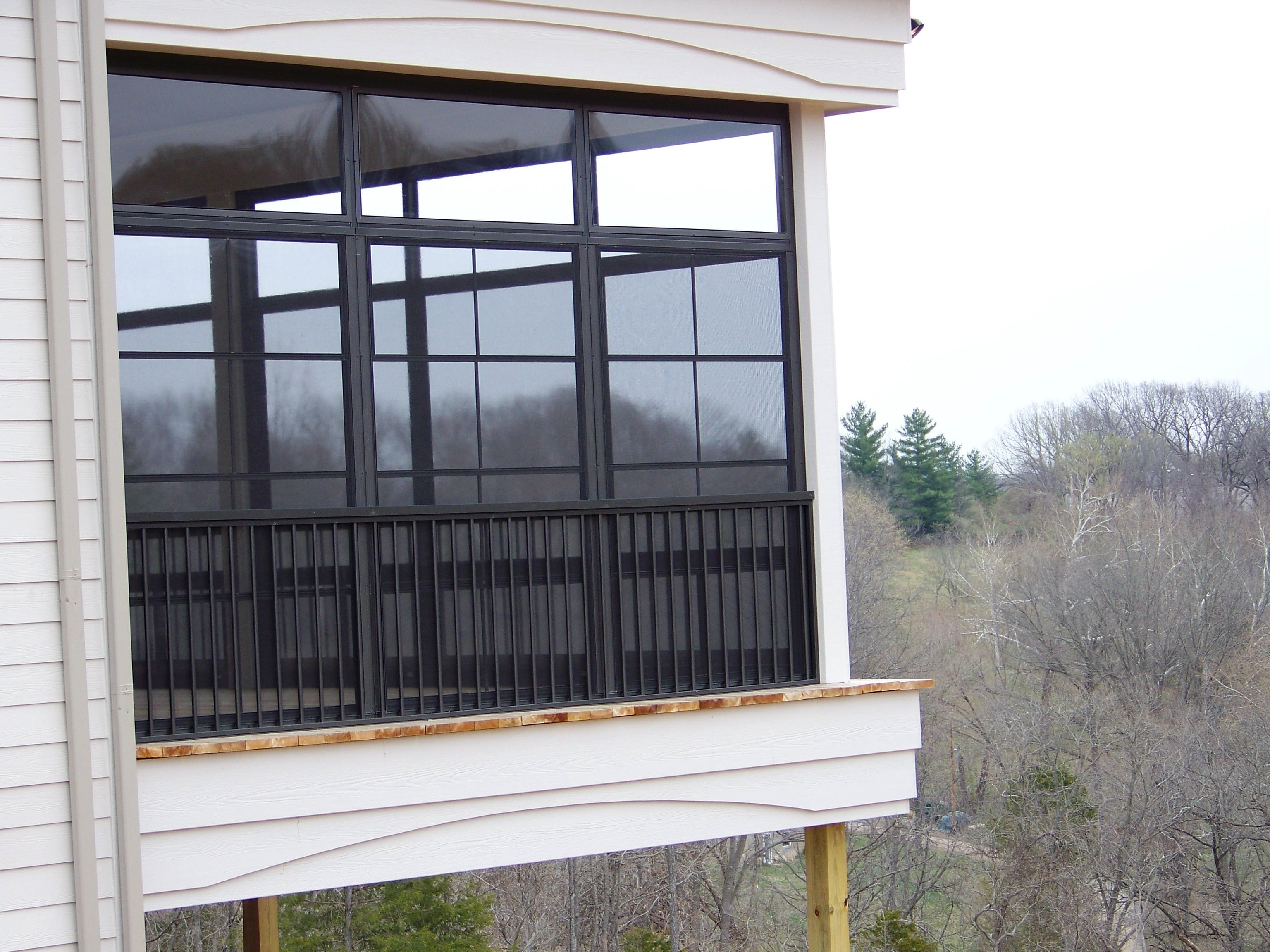 Bronze Eze Breeze by PGT Broadview Screen with safety rail