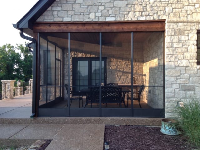 Broadview Screen Custom Insect Screens Bronze Frame with 36 inch crossrail and kickpanel